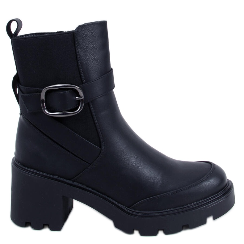 Cizme Carter Black cu toc lat negru Cizme Carter Black cu toc lat negru