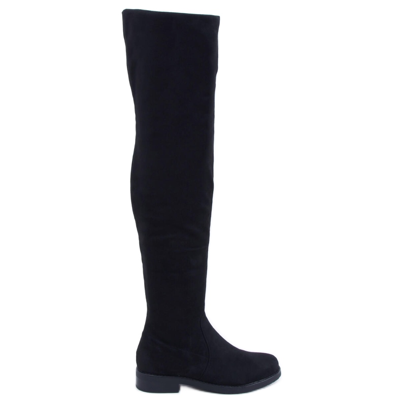 Cizme plate peste genunchi Colleen Black negru
