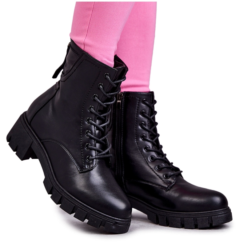 Vinceza Cizme De Piele Pe Fermoar Tonje Negru