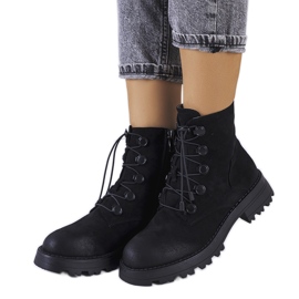 Cizme negre Cesterfield din piele ecologică negru Cizme negre Cesterfield din piele ecologică negru