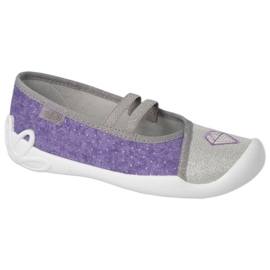 Pantofi copii Befado 116Y314 violet argint gri