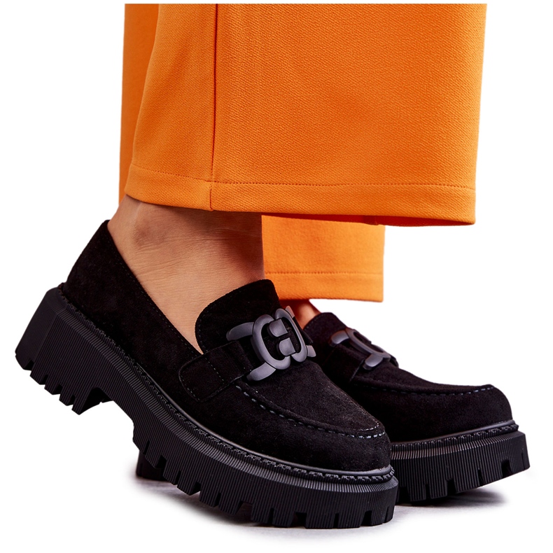 Pantofi De Damă De Căprioară Cu Decor Negru