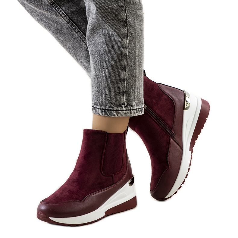 Cizme maro cu pană caldă Arkala claret Cizme maro cu pană caldă Arkala claret