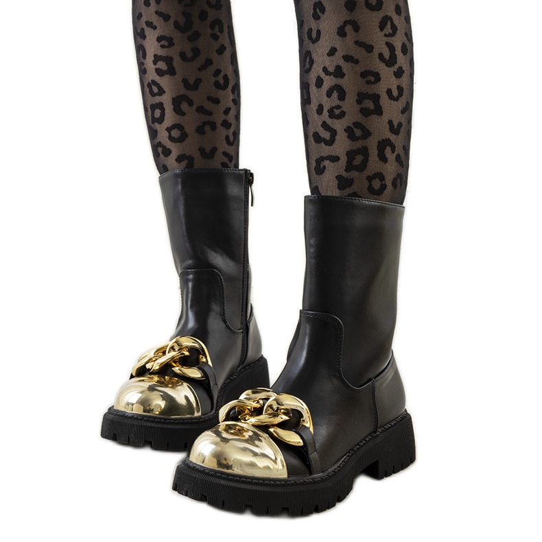 Cizme negre cu lanț Morro negru Cizme negre cu lanț Morro negru