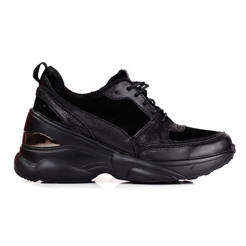 Tenisi de dama din piele neagra Shelovet negru