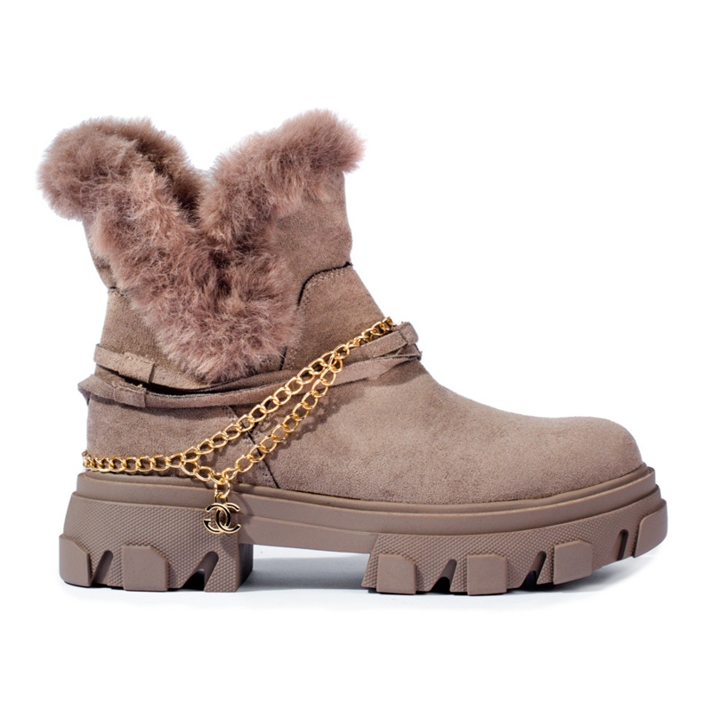 Cizme de dama din piele intoarsa pe platforma Shelovet maro