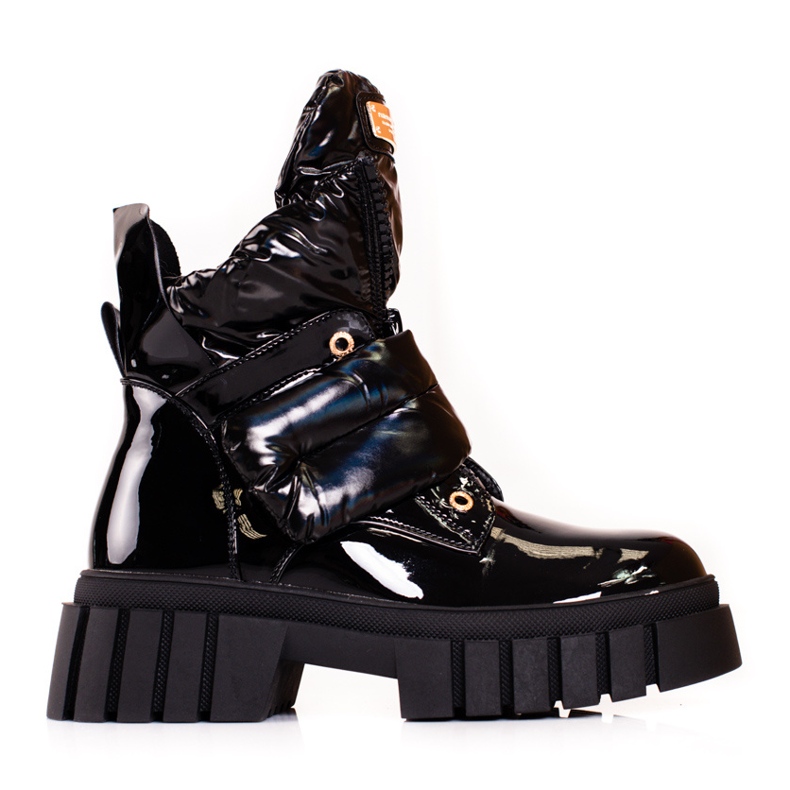 Cizme de dama lacuite pe platforma Shelovet negru