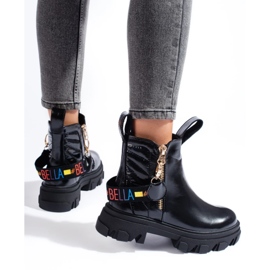 Botine de dama cu platforma negru