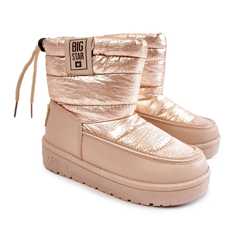 Cizme de zăpadă pentru copii Big Star KK374221 Beżowo-Złote bej