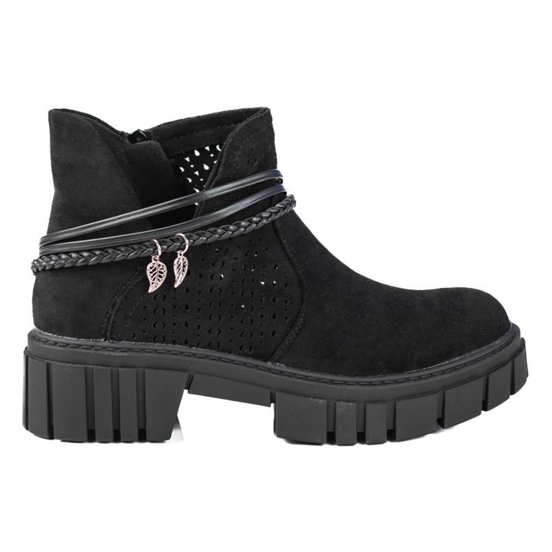 Cizme de damă ajurate pe platforma Shelovet negru