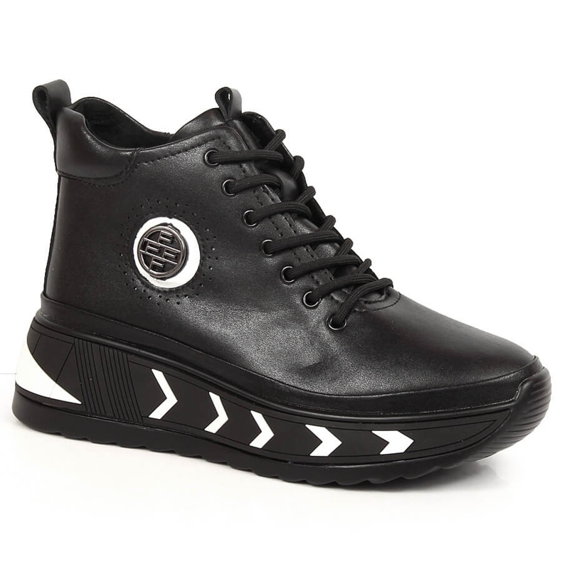 Cizme de dama neagra Filippo din piele neagra pe toc pane negru Cizme de dama neagra Filippo din piele neagra pe toc pane negru