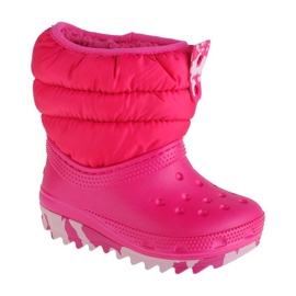 Pantofi Crocs Classic Neo Puff Boot pentru copii mici 207683-6X0 roz Pantofi Crocs Classic Neo Puff Boot pentru copii mici 207683-6X0 roz