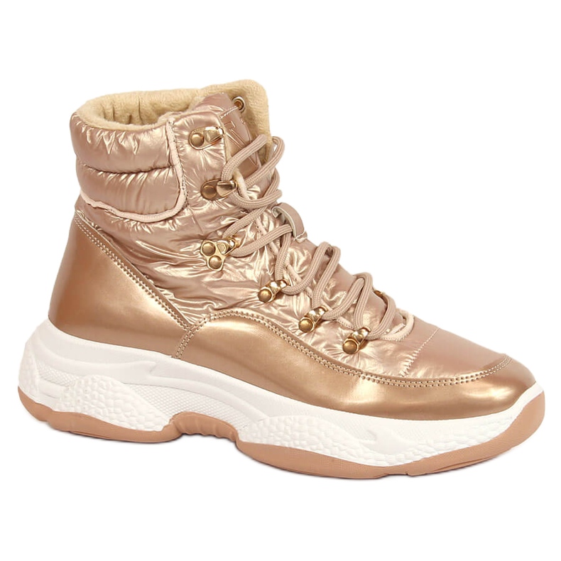 Pantofi sport Vinceza de damă, înalți izolați, aurii de aur
