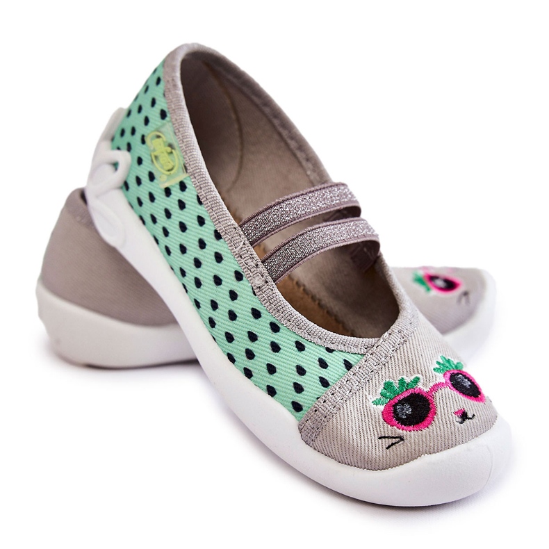 BEFADO S.A. Papuci Pisicuței Balerina Befado 116X304 Verde-Gri