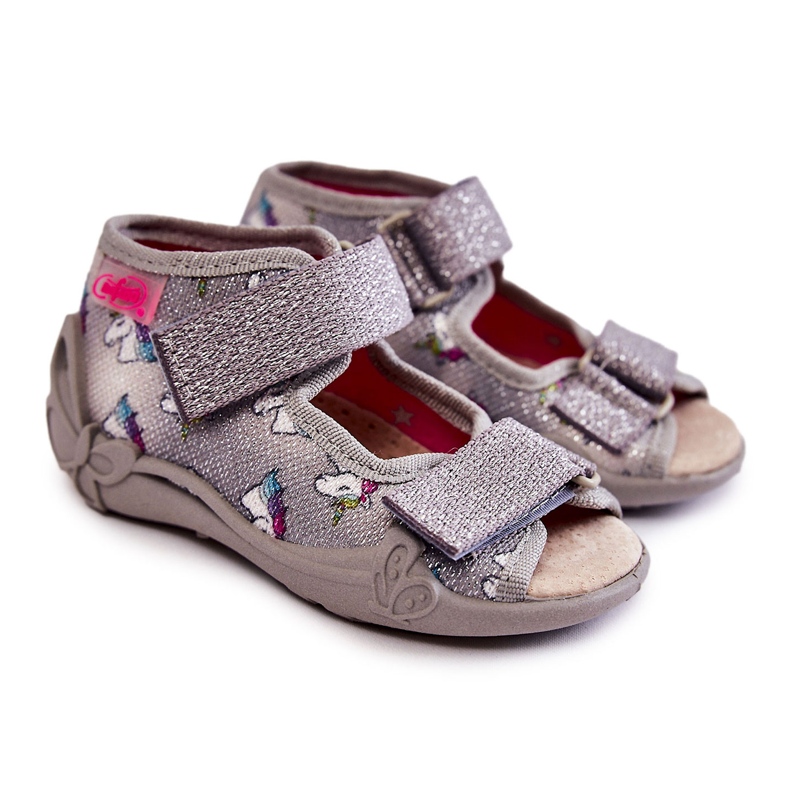 BEFADO S.A. Sandale Cu Velcro Unicorn Befado 342P044 Gri