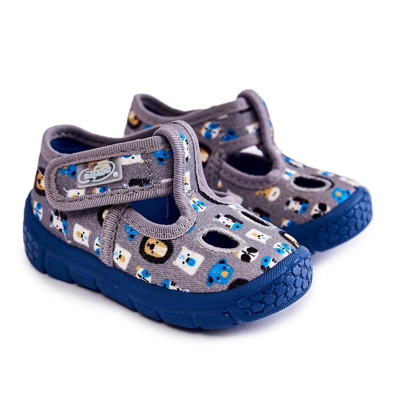 BEFADO S.A. Pantofi Papuci Befado Animals 533P020 Gri albastru