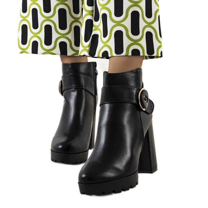 BM Cizme negre cu toc de la Aminat negru