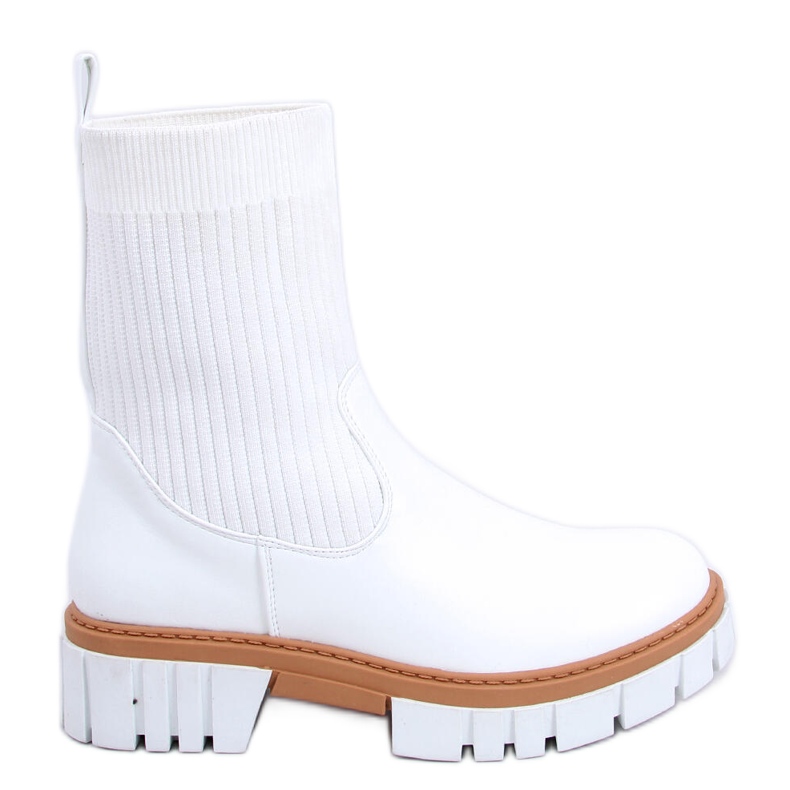 Botine cu partea superioară flexibilă Barrino White alb Botine cu partea superioară flexibilă Barrino White alb