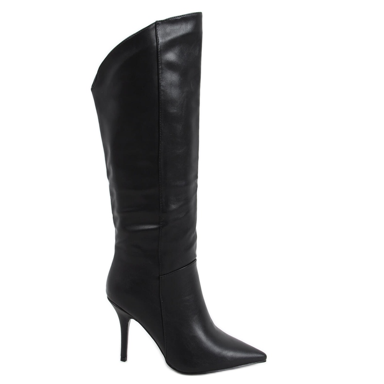 BM Celestine Cizme stiletto granulate negre negru