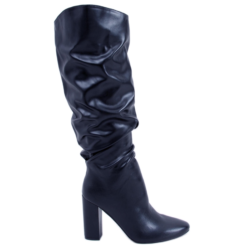 BM Cizme cu toc înalt cu șifonate de la Whitney Black negru