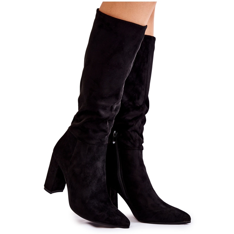 PG1 Cizme din piele intoarsa neagra Miriam negru