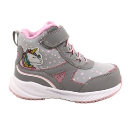 American Club Pantofi sport pentru fete cu o membrană RL92/22 gri-roz American Club Pantofi sport pentru fete cu o membrană RL92/22 gri-roz