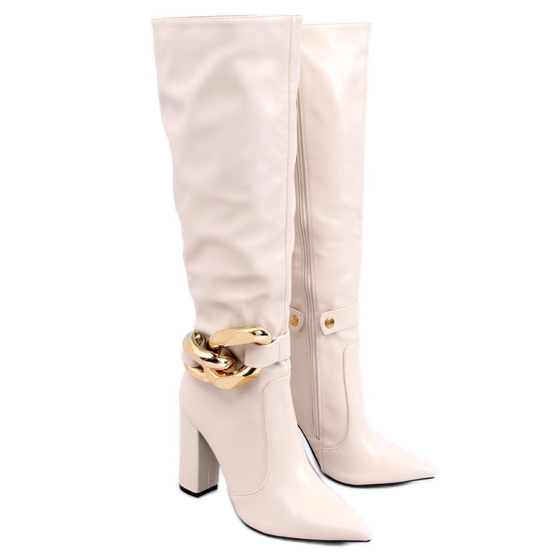 PA1 Cizme cu toc Sheryl Beige bej