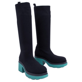 PA1 Ciorapi de sus Duff Blue negru multicolor verde PA1 Ciorapi de sus Duff Blue negru multicolor verde