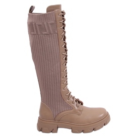 BM Cizme de călărie Keyshia LT.KHAKI cu partea superioară flexibilă bej BM Cizme de călărie Keyshia LT.KHAKI cu partea superioară flexibilă bej