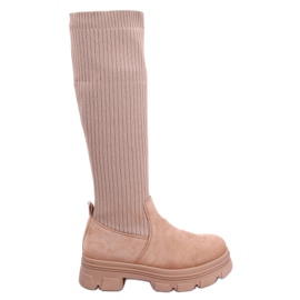 BM Botine Janelle Khaki cu șosete bej BM Botine Janelle Khaki cu șosete bej