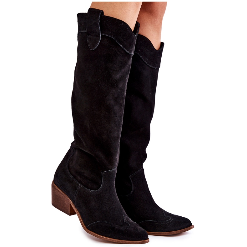 Cizme de damă cu toc înalt Lewski Shoes 3235 Negru