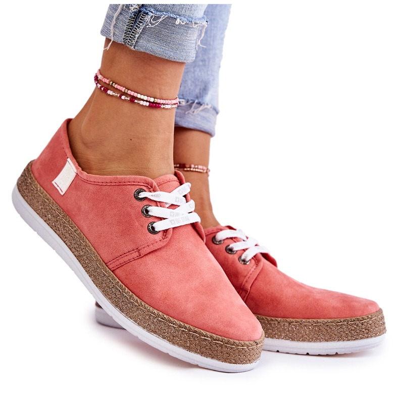 Pantofi de damă cu spumă cu memorie Big Star KK276006 Coral roșu