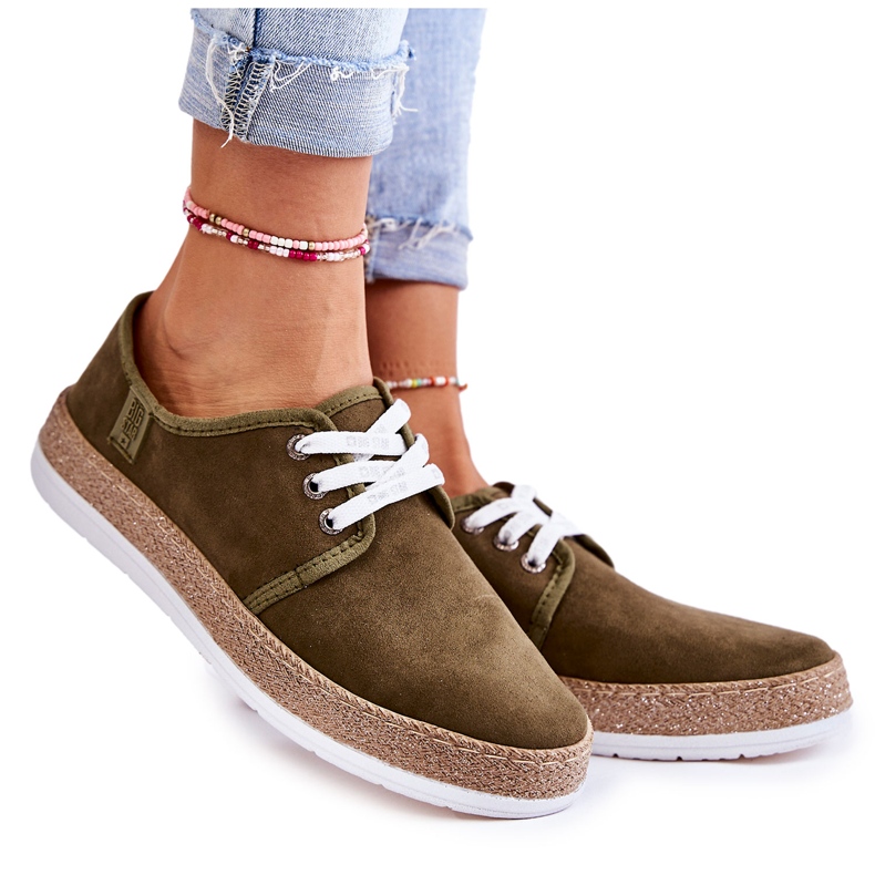 Pantofi de damă cu spumă cu memorie Big Star KK276007 Kaki verde