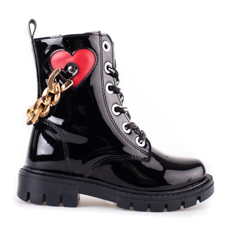 Cizme pentru fete Shelovet lacuite negru