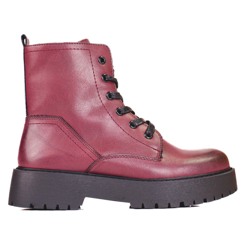 Sergio Leone Cizme de damă maro cu șireturi pe platforma Shelovet roșu Sergio Leone Cizme de damă maro cu șireturi pe platforma Shelovet roșu