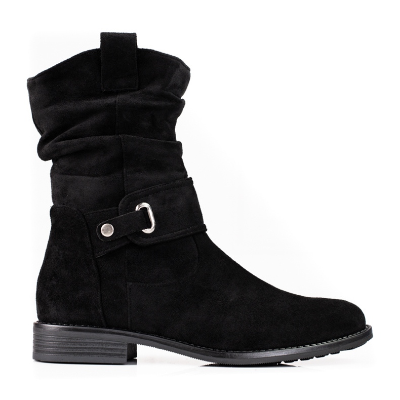 W. Potocki Cizme negre de damă cu potocki încrețit negru W. Potocki Cizme negre de damă cu potocki încrețit negru