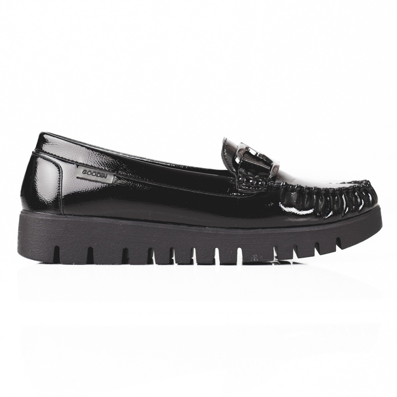 Mocasini negri de dama pe platforma Shelovet negru