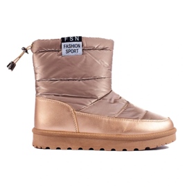 W. Potocki Cizme de zăpadă Potocki de damă cu căptușeală joasă, aurii de aur W. Potocki Cizme de zăpadă Potocki de damă cu căptușeală joasă, aurii de aur