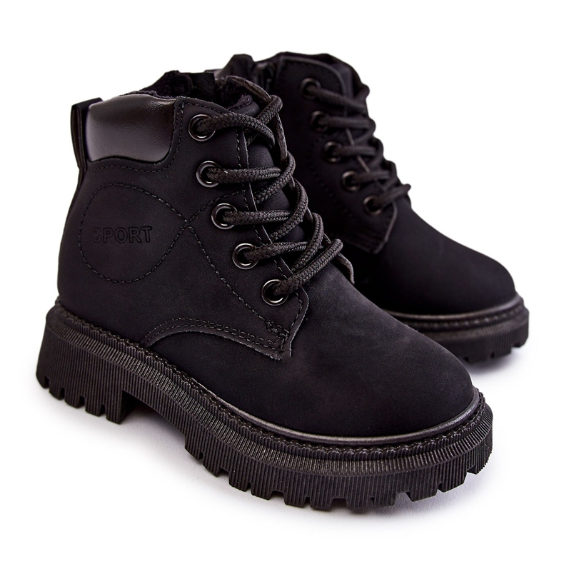 Cizme calde pentru copii Black Cheddy negru