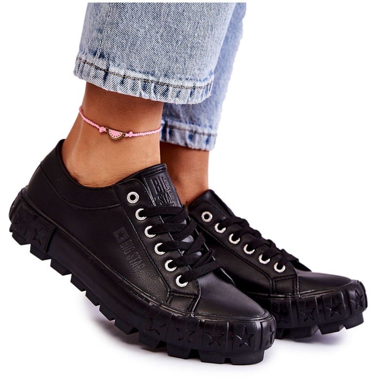 Pantofi de piele la modă Big Star KK274143 Negru