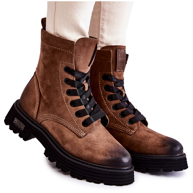 Ghete de damă din piele intoarsa Big Star KK274504 maro