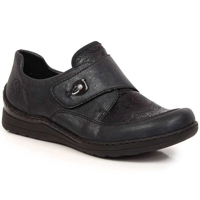 Pantofi de dama cu velcro bleumarin Rieker 48951-14 albastru marin