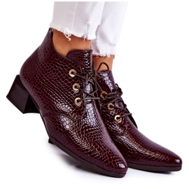 Vinceza Cizme de damă cu model crocodil burgundy Farrah roșu Vinceza Cizme de damă cu model crocodil burgundy Farrah roșu