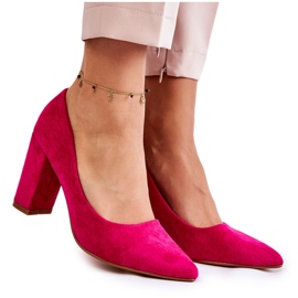 PS1 Pompi clasici din piele intoarsa pe un bar fuchsia Kendra roz
