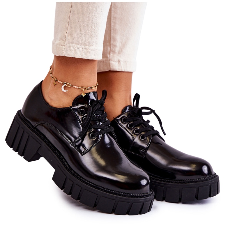 Pantofi lăcuiți la modă La.Fi 210013B-NL Negru