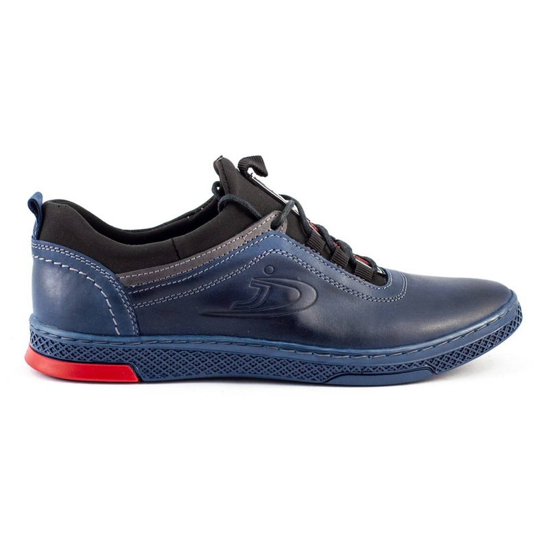 Polbut Pantofi din piele pentru bărbați K24 Navy Blue albastru