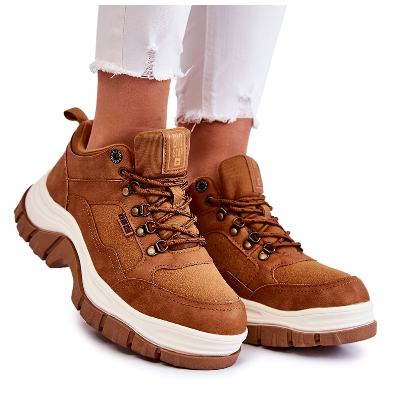 Pantofi de trekking damă Trappers Memory Foam Big Star KK274362 Maro