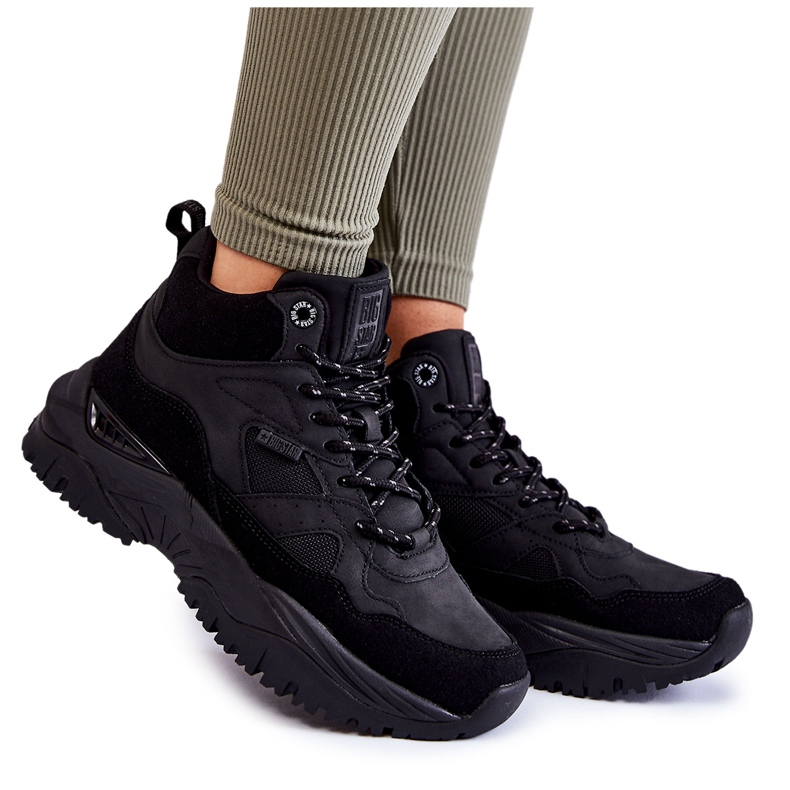 Pantofi sport înalți de damă Sistem de spumă cu memorie Big Star KK274356 Negru Pantofi sport înalți de damă Sistem de spumă cu memorie Big Star KK274356 Negru