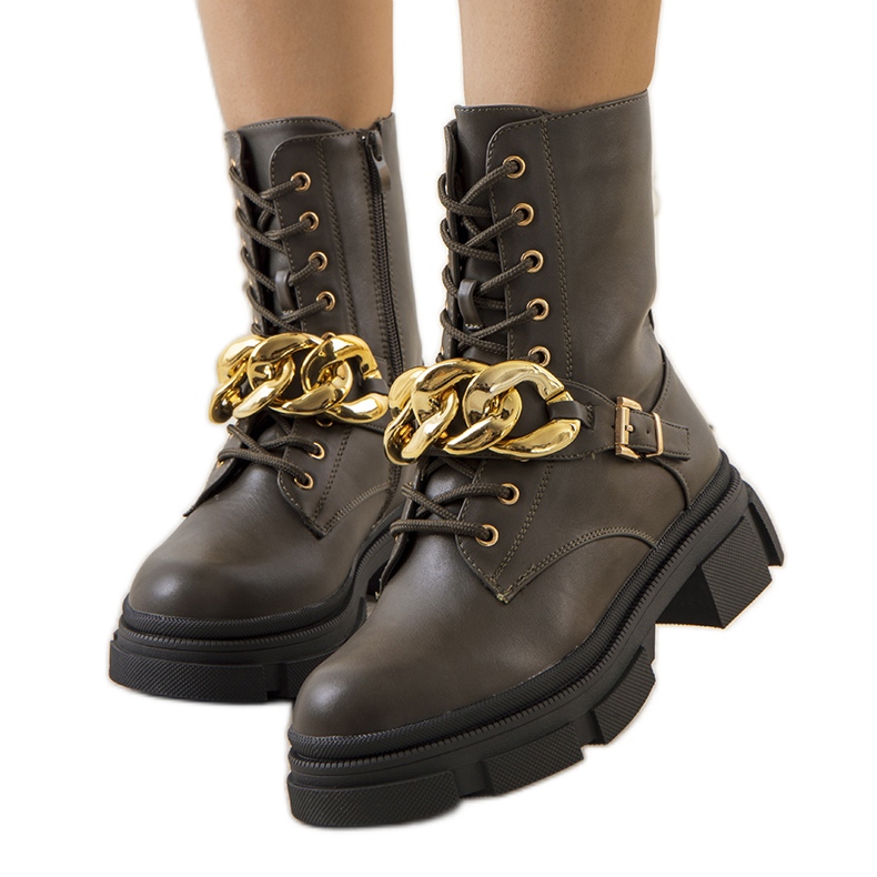 Cizme de drumeție verzi cu lanț Iversen verde