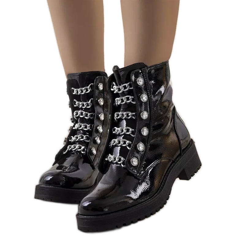 Cizme Ibarra lacuite negre negru